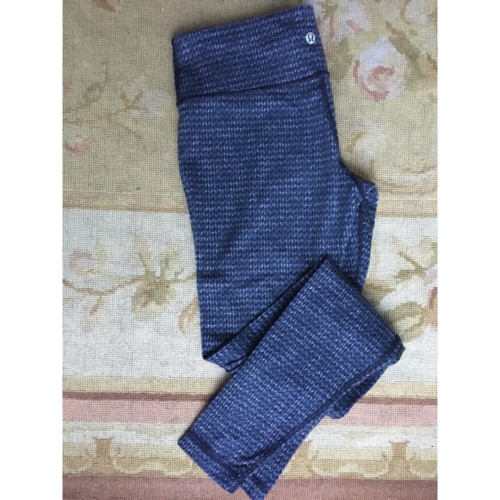 EUC LULULEMON Wunder Under Pant Size 8 Grey Tweed
